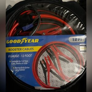 Goodyear Booster Cable 8 Gauge 12 Feet. No Tangle Jumper Cables